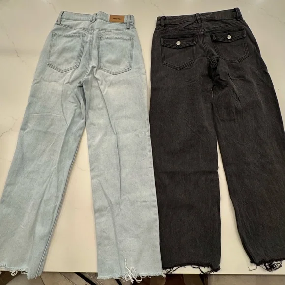 PacSun Women's Boot Cut Jeans in Black wash & RSQ light wash baggy jeans style - Picture 3 of 5